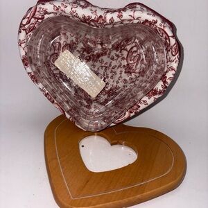 Heart Shaped Basket - Red Floral Liner